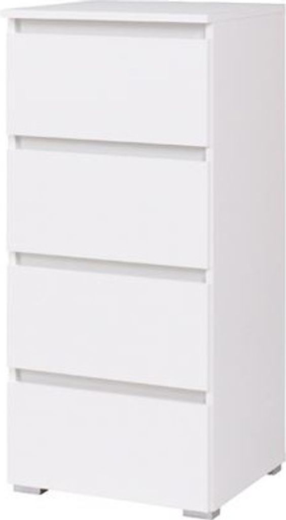 LIONU Kommode weiß, 16 mm DTD, ABS-Kanten, Rollenschubladenführungen, 97x45x41 cm (HxBxT)