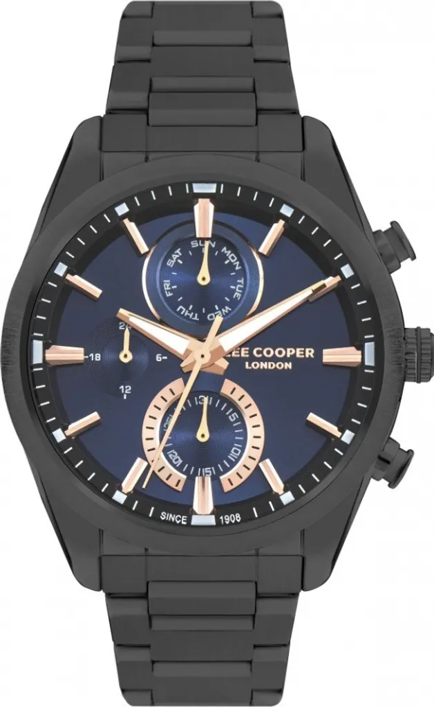 Montre Lee Cooper navy pour homme au design fashion avec bracelet bleu