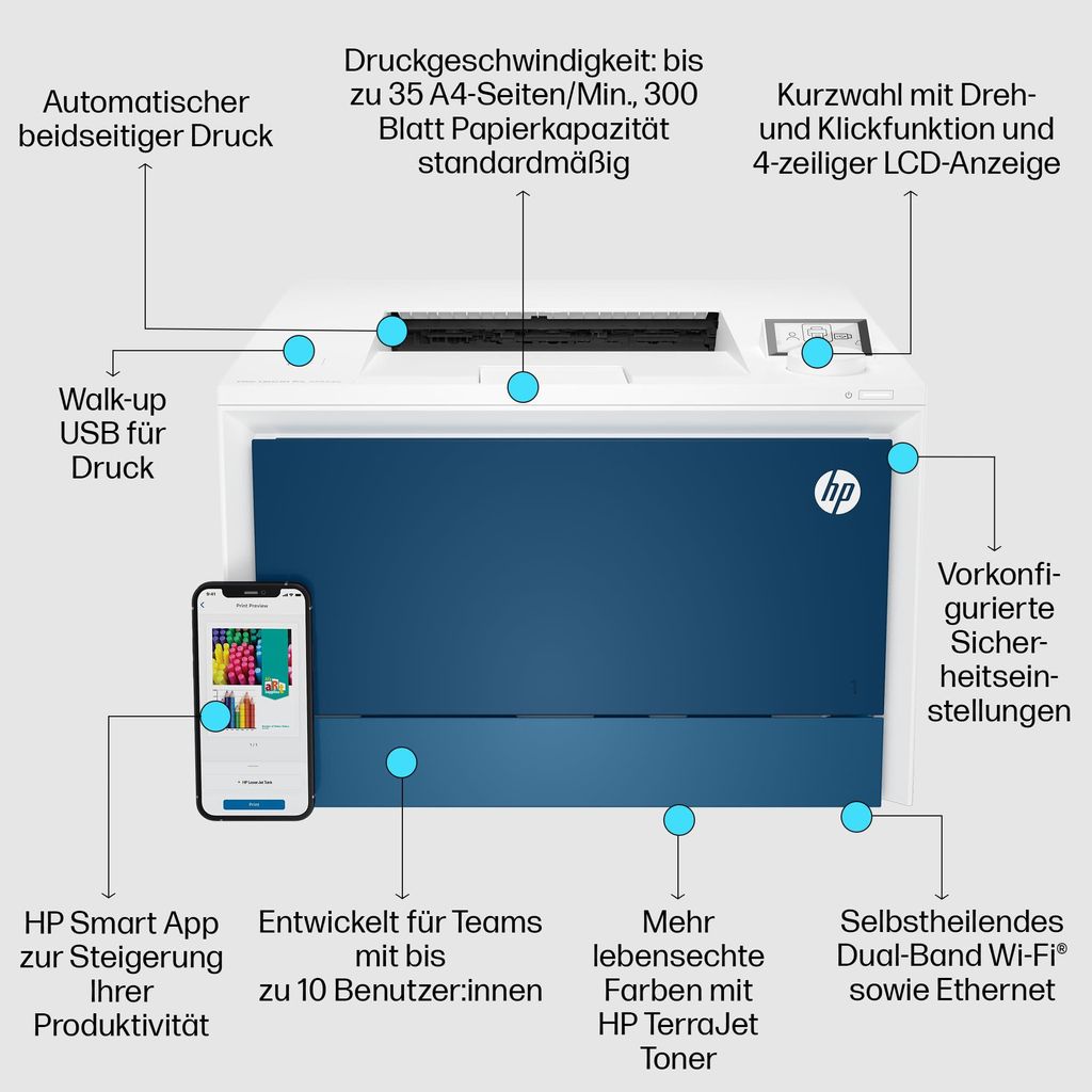 HP Color LaserJet Pro 4202dw - Printer - Kleur - Productafbeelding 