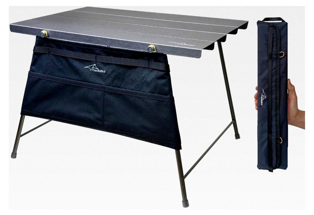 Faltbarer Campingtisch aus Aluminium mit Tragetasche, ultraleicht, belastbar bis 20 kg für Outdoor-Aktivitäten wie Kochen, Angeln, Picknick, Camp...