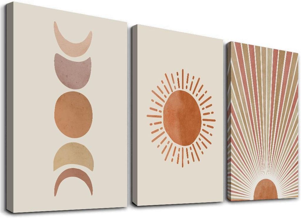 4413 Leinwandbild Sonne Mond Abstrakt 120x80 cm