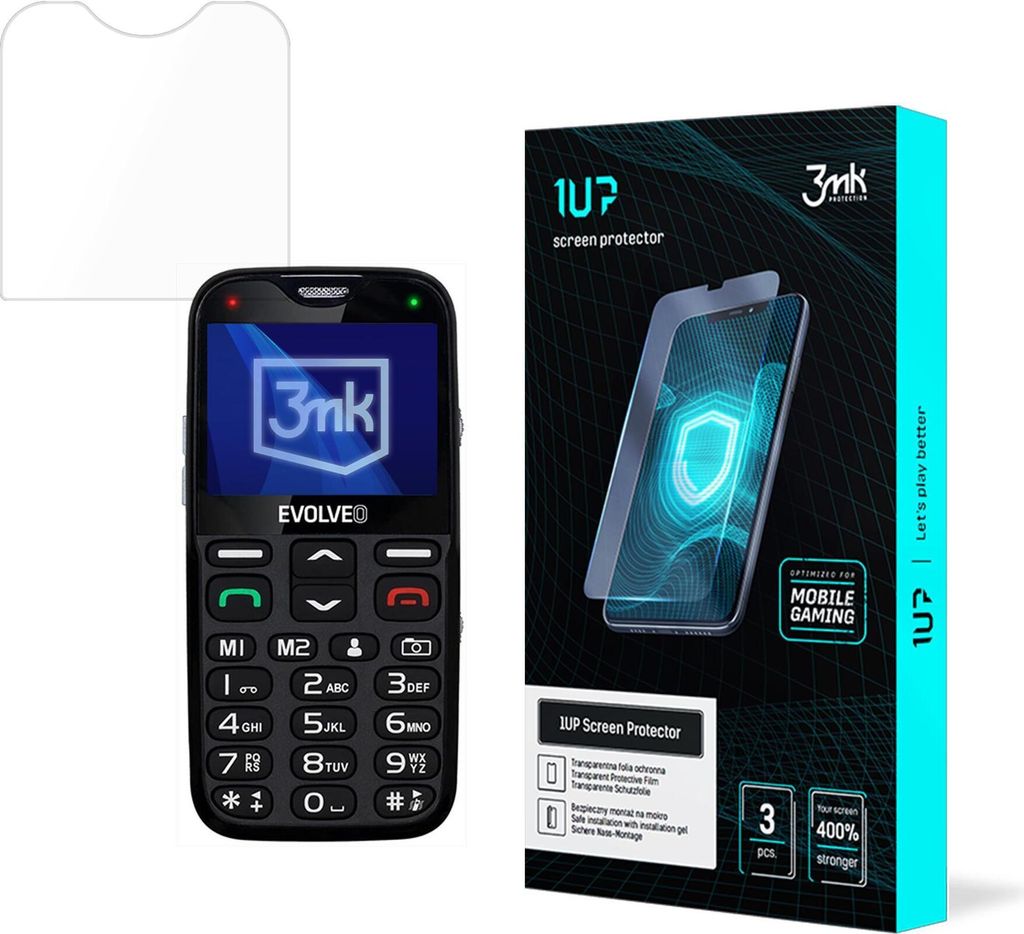 3mk Display Schutzfolie 1UP für Evolveo EasyPhone XG transparent Gaming (3 Stück)
