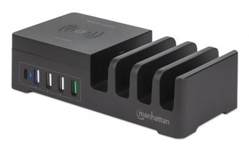 Station de Charge Bureau 55W pour Smartphone et Tablette Manhattan Qi