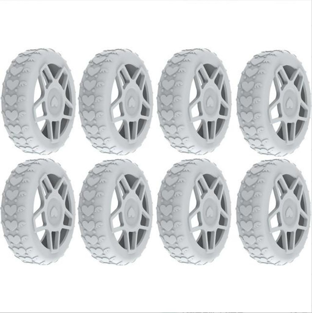 INF 8er-Pack Rollenabdeckungen für Kofferrollen Grau model 2