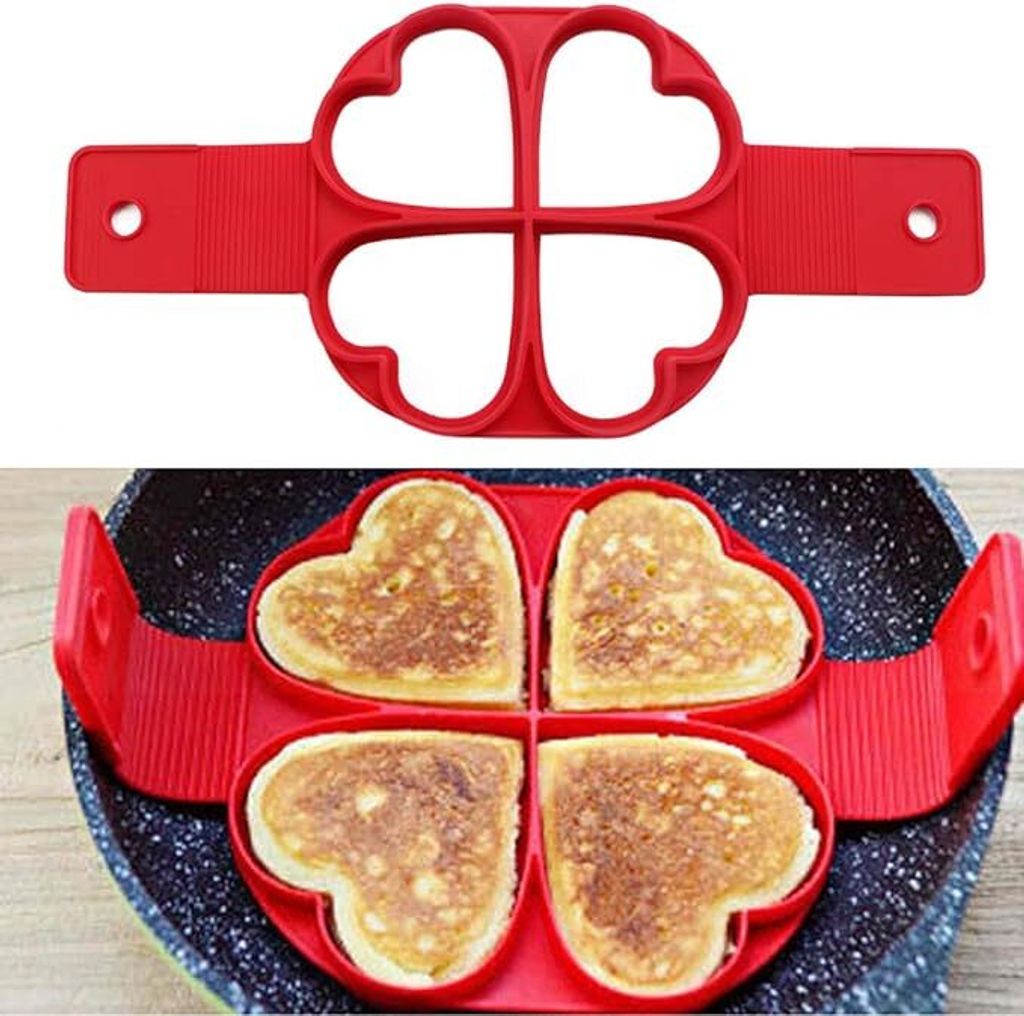 GKA Silikonform Pancake Maker Silikon Herz Form Backen Eier Pfannkuchen Kuchenform Eierform Pfannkuchenform Spiegeleierform