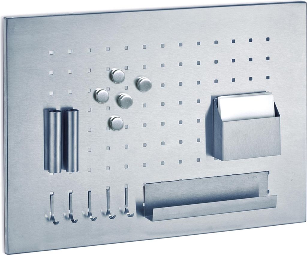 ZELLER 11125 Memoboard mit Utensilien, Edelstahl, ca. 50 x 35 cm