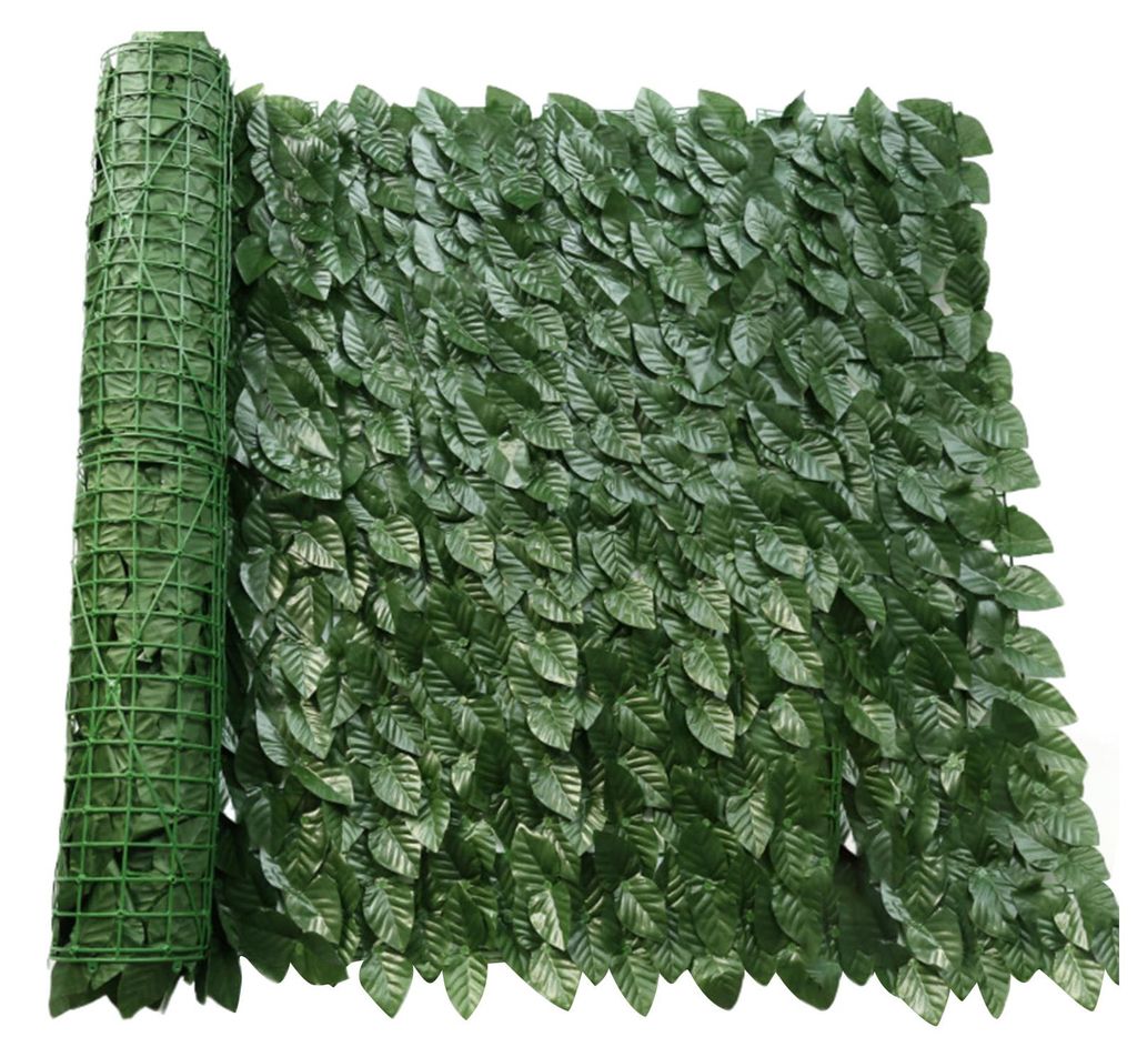 Sichtschutzzaun, 300 x 50 cm, künstliches Efeu-Rankgitter, Wandverkleidung, Windschutz, für den Innen- und Außenbereich, 3 m