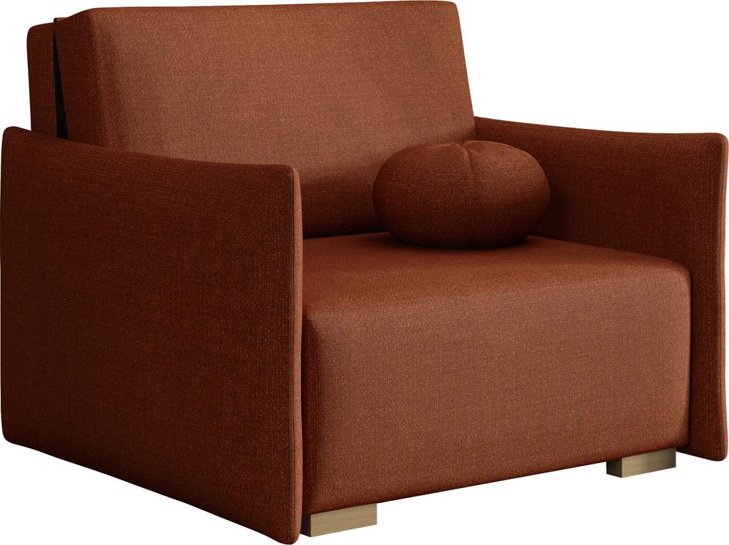 MIRJAN24 Sofa Viva Glov I, Schlafsofa mit Bettkasten und Schlaffunktion, Holzfüße, inkl. Kissen (Farbe: Soul 08)
