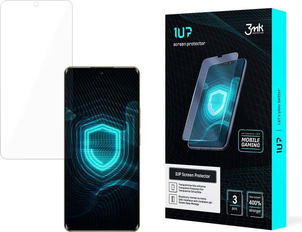 3mk Display Schutzfolie 1UP für Realme 12 5G transparent Gaming (3 Stück)
