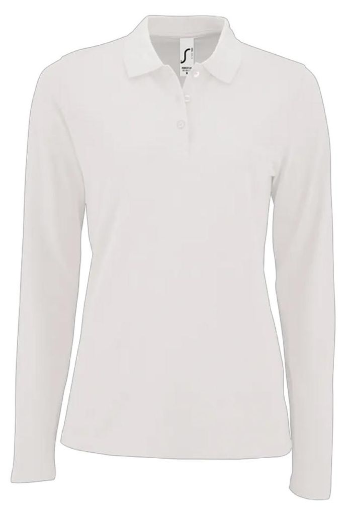 SOLS - "Perfect" Poloshirt für Damen Langärmlig LT2512 (S) (Weiß)