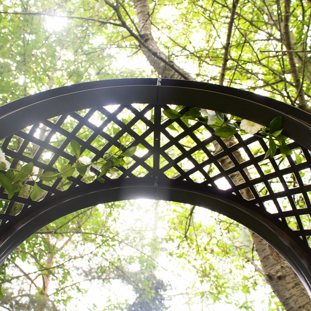 Rosenbogen mit Pflanzkasten NYVIGreen 174x43x207 cm – Spalier mit Blumenkasten aus wetterfestem & recyceltem Kunststoff, Farbe:Anthrazit