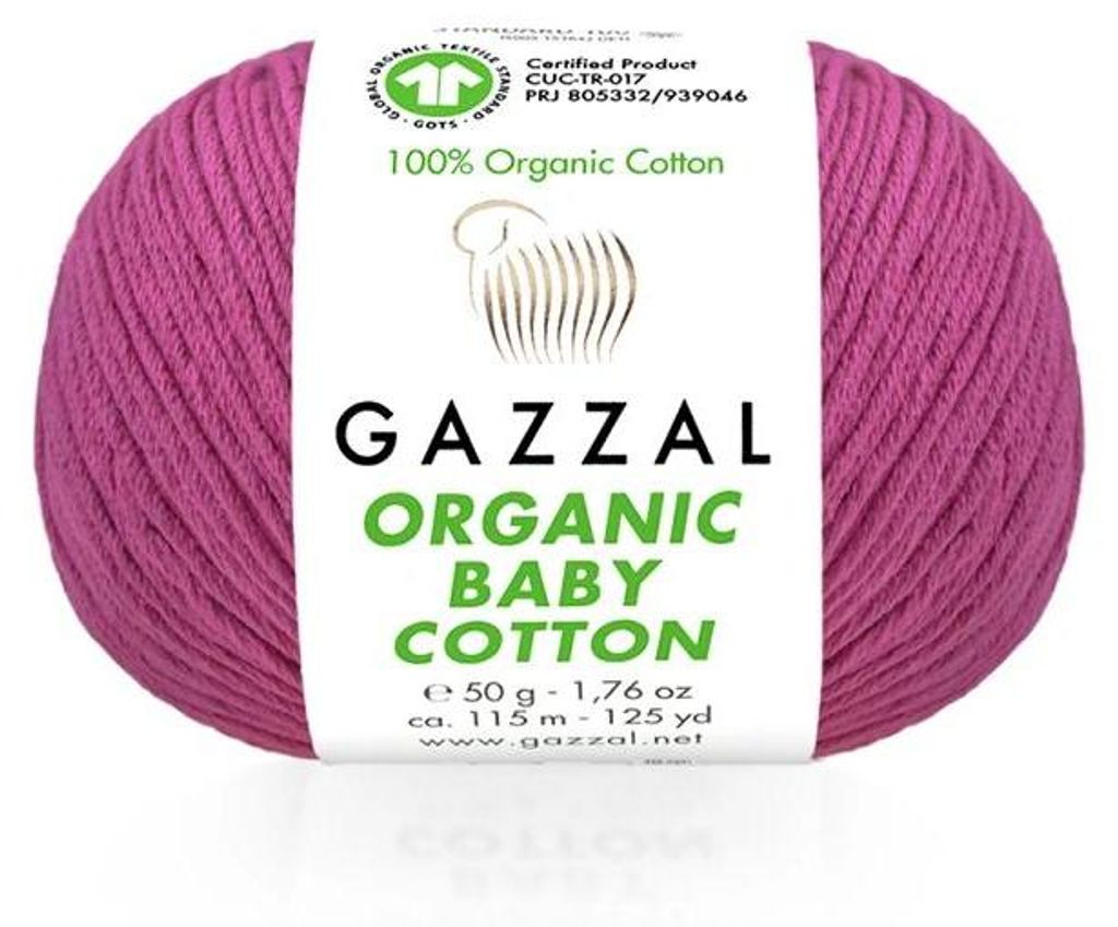 Wolle Gazzal Organic Baby Baumwolle 454 piwonia - Stricken Produktbild 