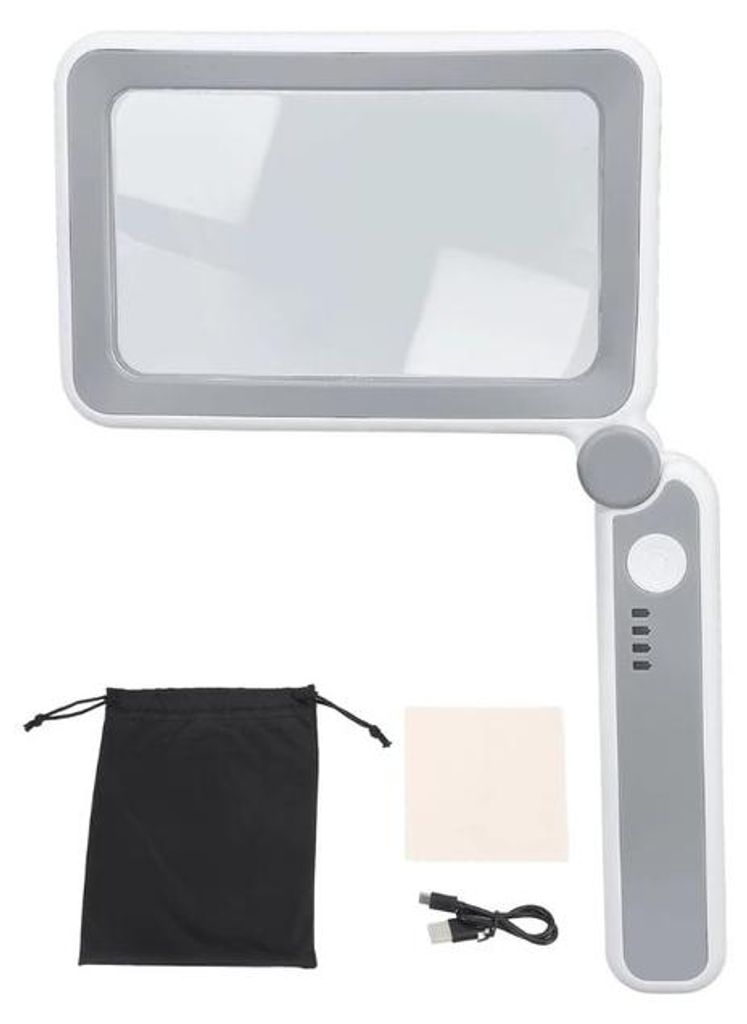 Verk 09207 Čtecí lupa skládací s osvětlením 10x LED, 4x, Obrázek produktu 