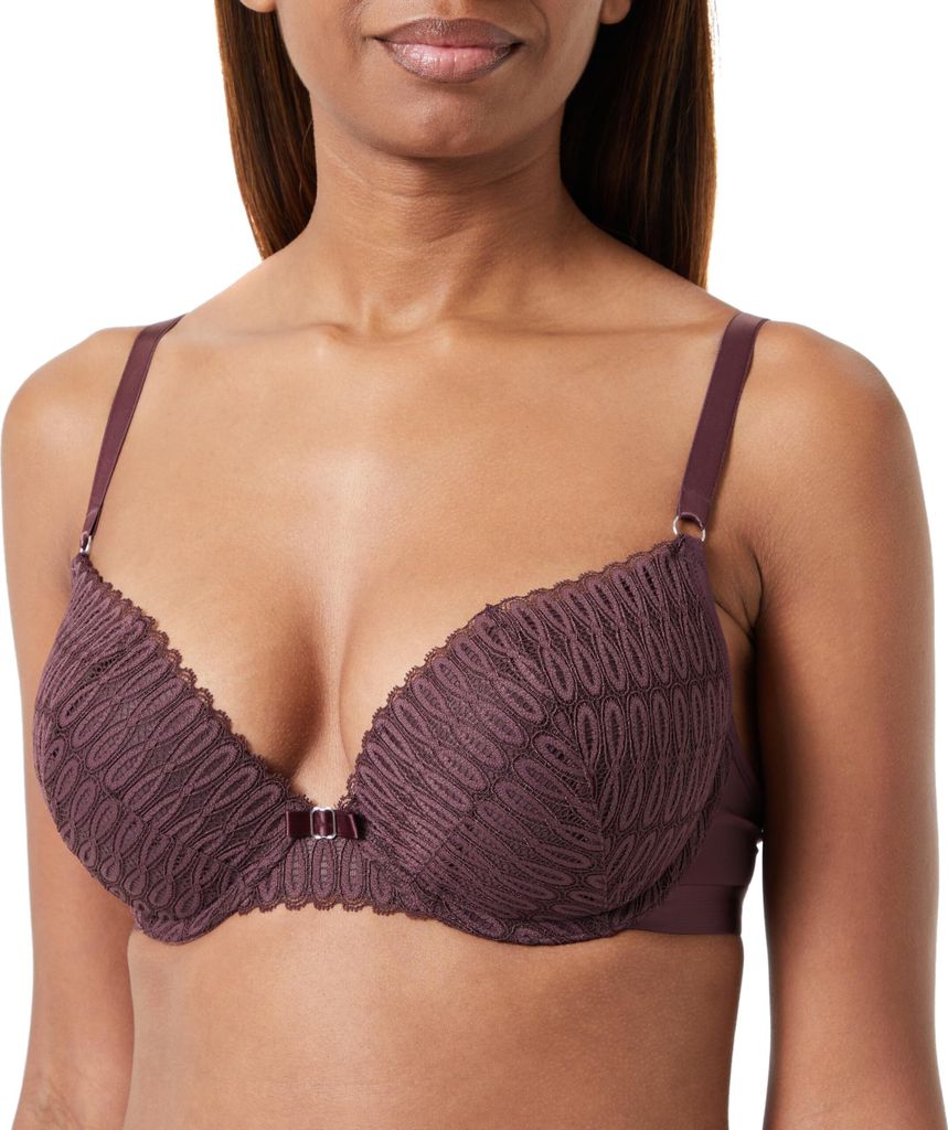 Triumph Aura Spotlight T WHU mit Bügel Damen BH Push Up, Größe: 75E, Farbe: Merlot