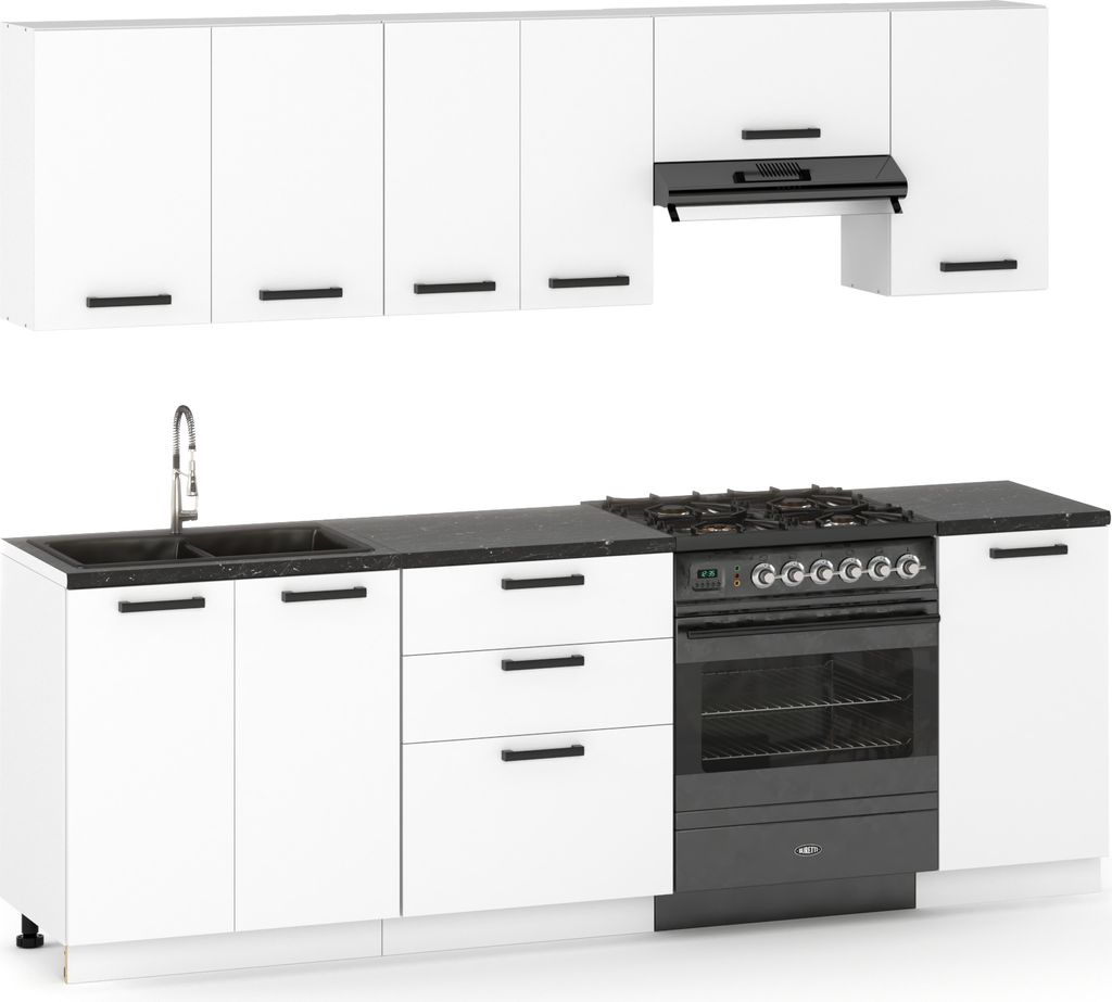 ULWEHOME Küchenmöbel Küchenmöbel-Set „Lizbona“ 240 cm | Produktbild 