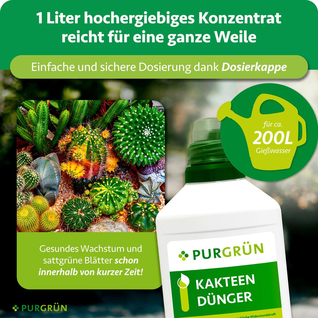 Purgrn Kakteendnger 1 Liter, Dnger