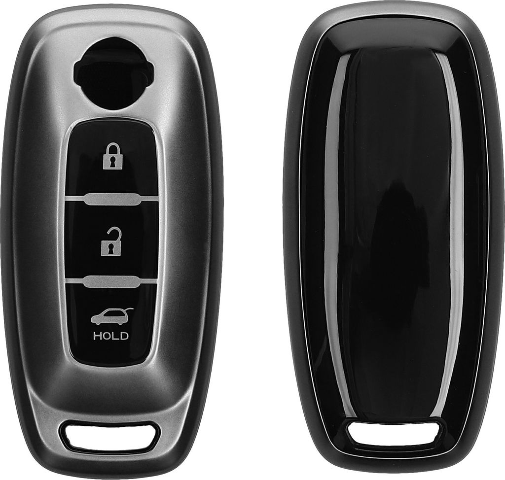 kwmobile Autoschlüssel Hülle kompatibel mit Nissan 3-Tasten Ariya B6 B9 X-trail T33 Qashqai - Schlüsselhülle Silikon Cover - Schwarz matt Schwarz