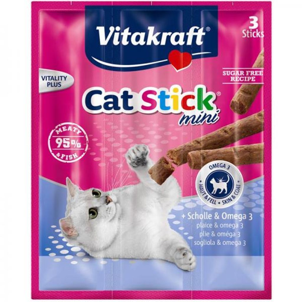 Vitakraft Cat Stick + Scholle & Omega 3, Snacks, Katze, Produktbild 