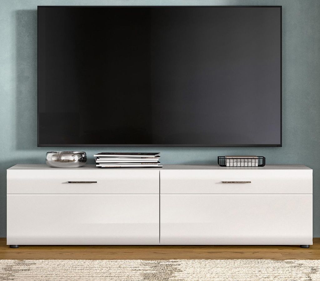 TV-Lowboard "Cover" in weiß Hochglanz TV Unterteil 160 x 41 cm
