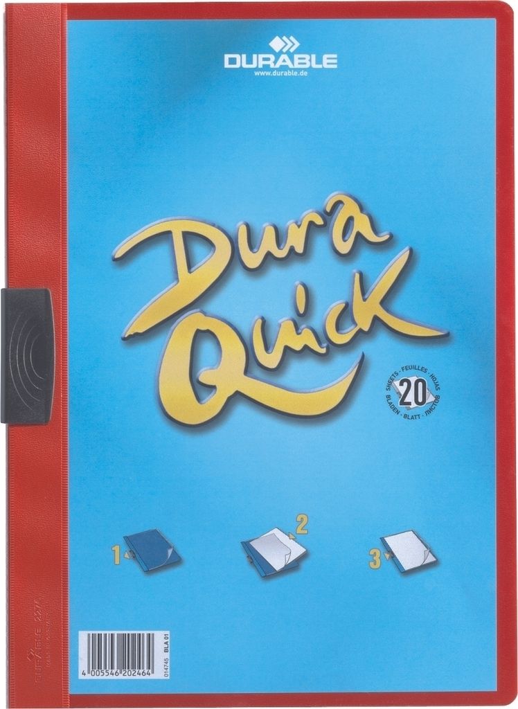 Klemmmappe A4 Duraquick rot Packung mit 20 Stück Produktbild 