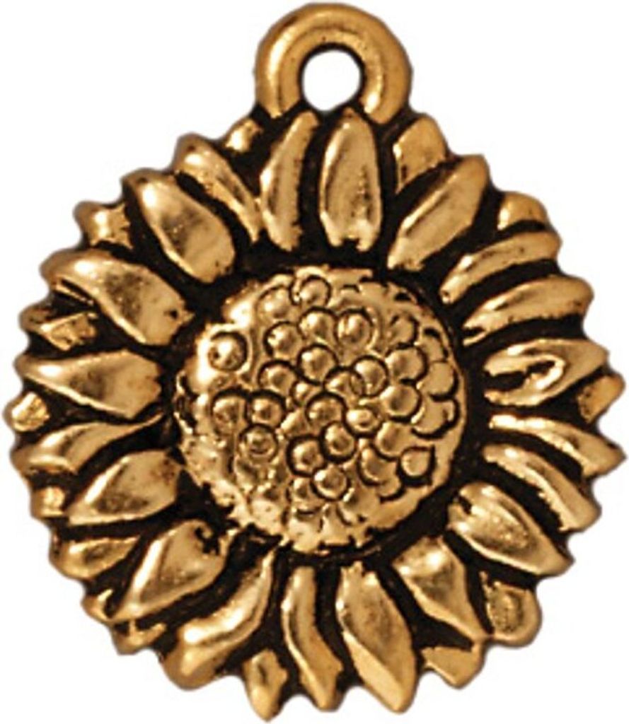 TierraCast Anhänger Sonnenblume altgold - 1 Stück