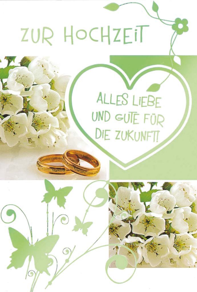 Hochzeit - Glückwunschkarte im Format 11,5 x 17 cm mit Briefumschlag