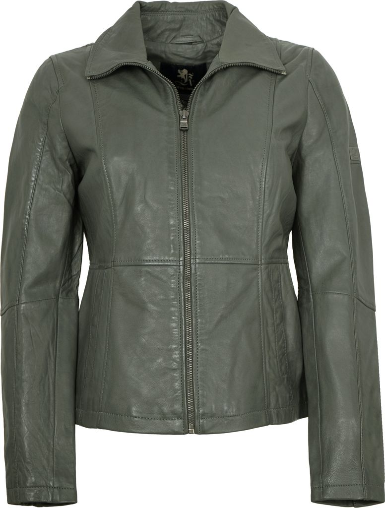 OTTO KERN - Damen Lederjacke Lammnappa grau-olive : 38