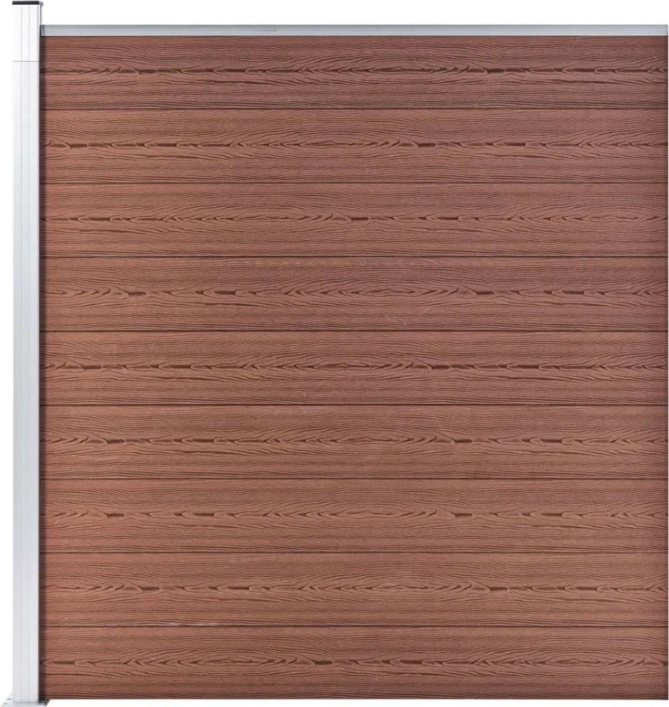 Clôture de jardin WPC 175x186 cm Marron - Panneau de clôture composite
