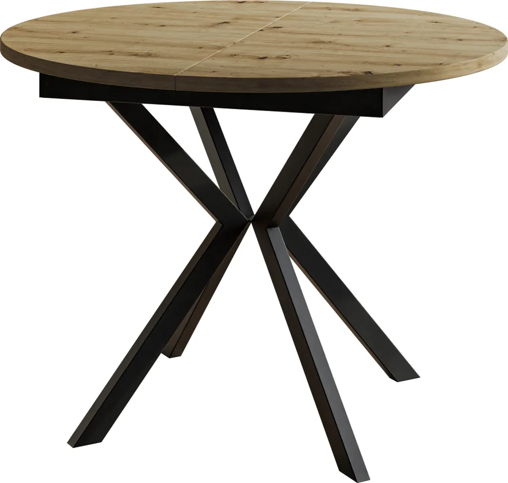 Petite table ronde 4-6 personnes extensible LEO pour salon et cuisine