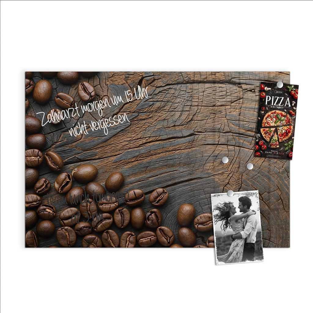 Magnettafel 60x40cm Pinnwand Whiteboard beschreibbar - Kaffeebohnenholz