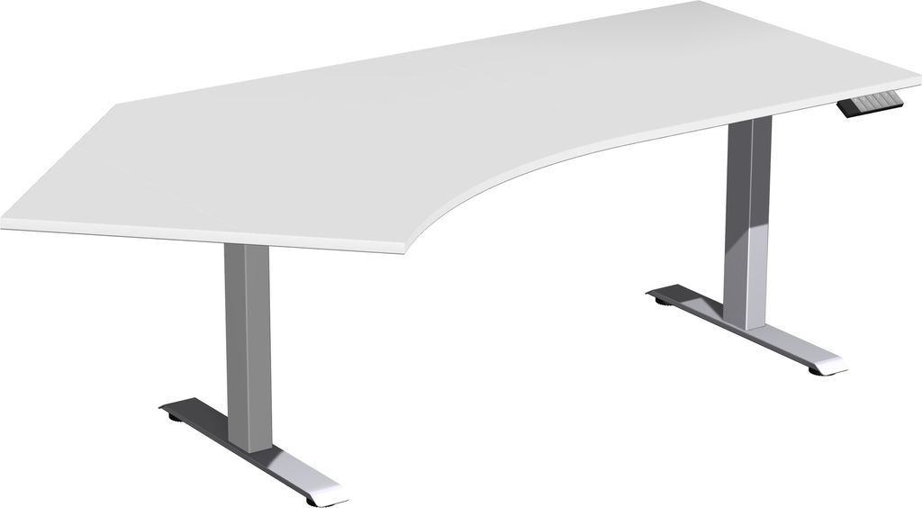 Elektro-Hubtisch Elevate Plus, 135° li 1130 x 2166 mm lichtgrau/silber