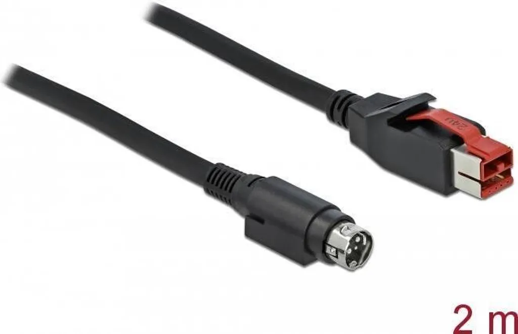 Câble Alimentation 24V PoweredUSB vers Mini-DIN 2m - Stop aux Coupures - 2