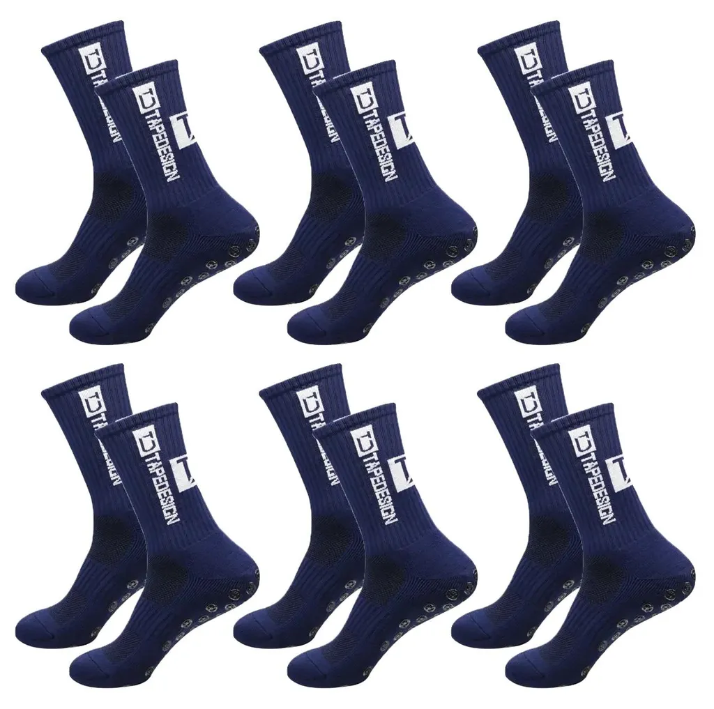 Chaussettes football grises montantes avec grip antidérapant - Lot de 1