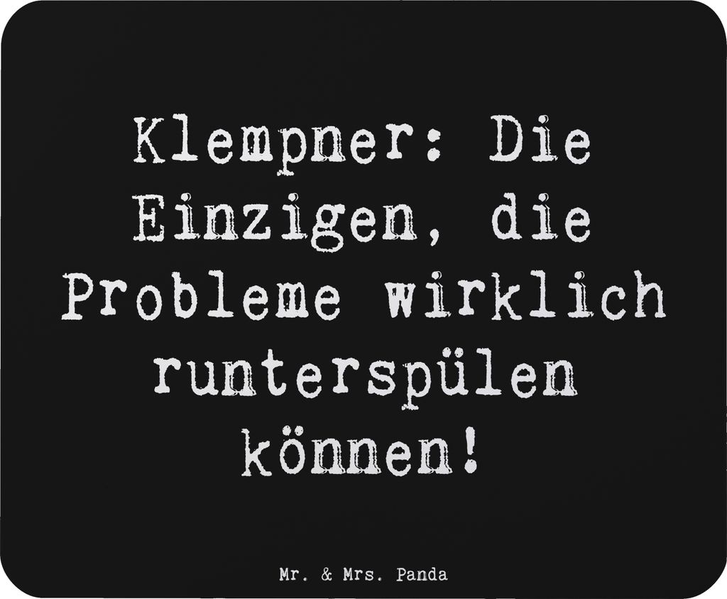 Mr. & Mrs. Panda Mousepad Spruch Klempner Experten - Schwarz - Geschenk, Handwerkskunst, mauspad laptop, lustige, Klempnerarbeiten, Berufsgestaltun...
