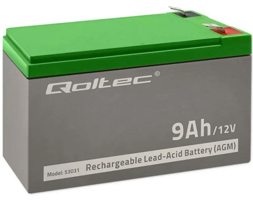 Qoltec 53031, Plombierte Bleisäure (VRLA), 12 V, Grün, Produktbild 