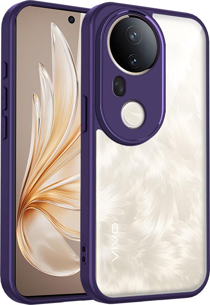 Hülle für Vivo S20 Pro/T4 Ultra Transparente Rückseite TPU Bumper Stoßfest Handyhülle Lila