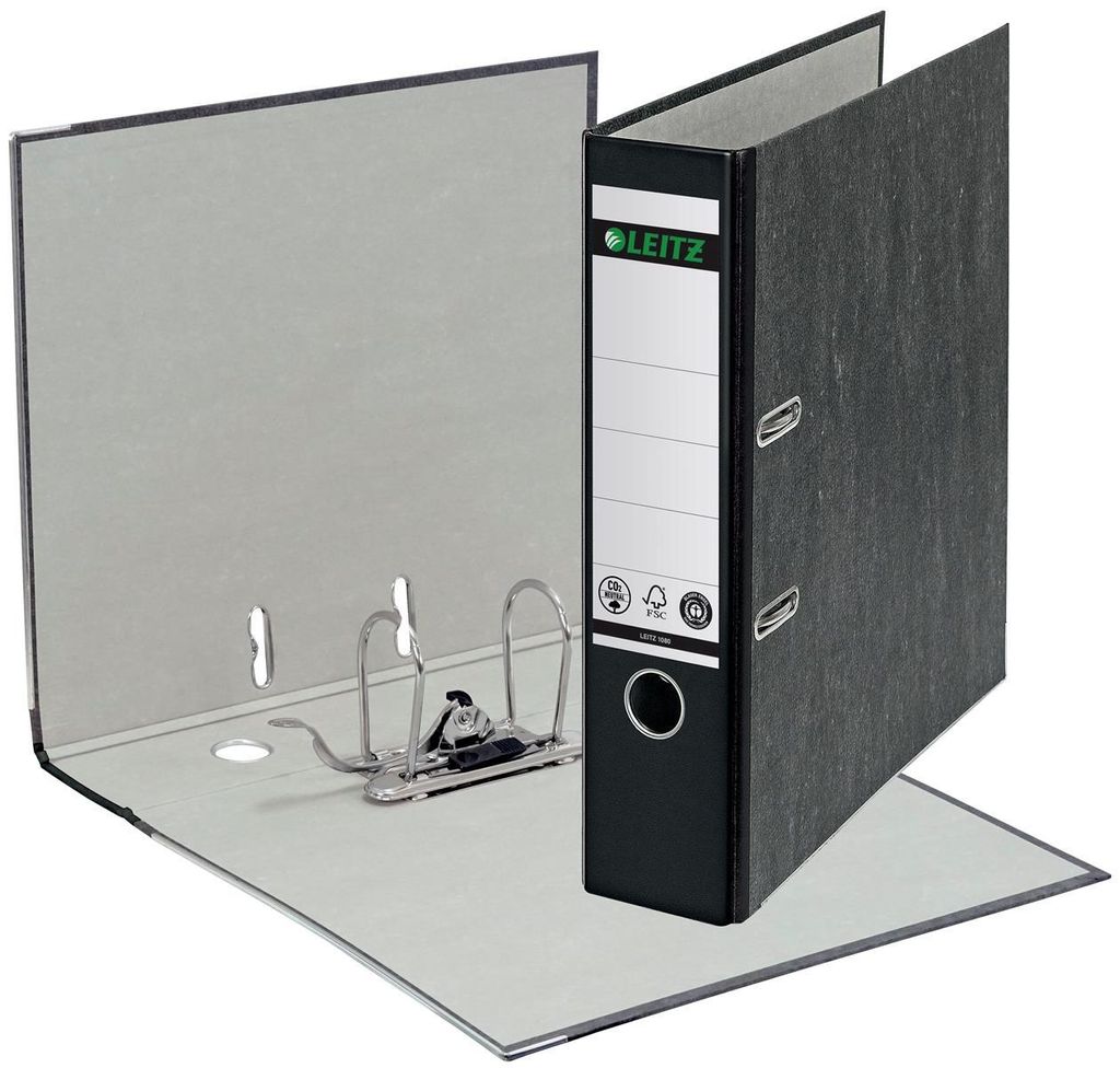 Leitz Plastic Lever Arch File A4 80mm 180°, Schwarz Produktbild 