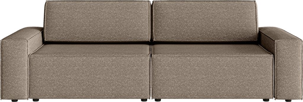 FEDVE Sofa Lummo Mi aus Bouclé-Stoff mit Schlaffunktion, Braun