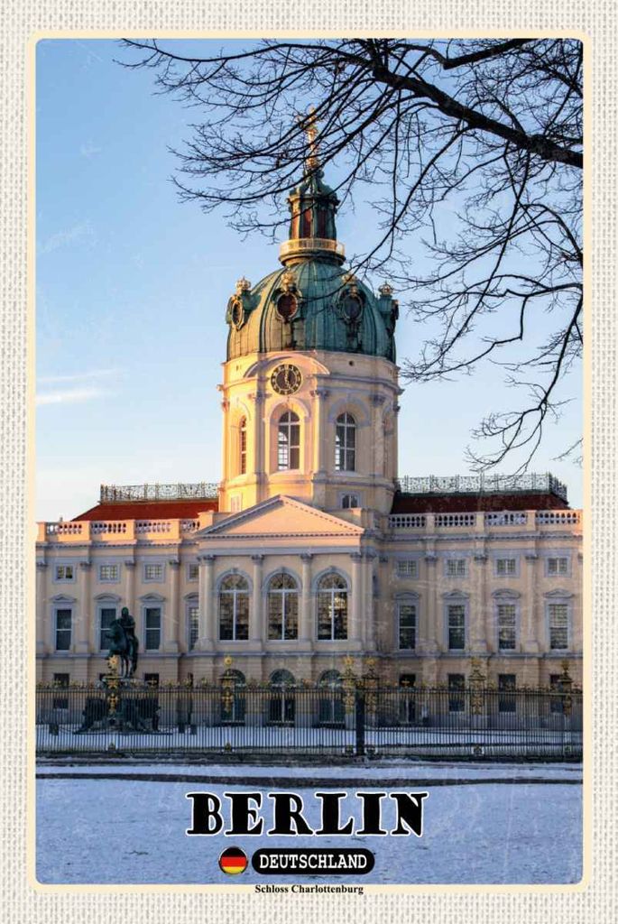 vianmo Holzschild 30x20 cm Berlin Schloss Charlottenburg Bildmotiv Reisemotiv Abenteuer Reisen