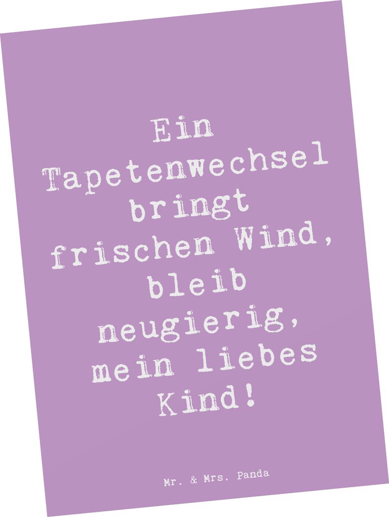 Mr. & Mrs. Panda Postkarte Spruch Umzug neue Stadt - Lavendeltraum - Geschenk, Postkarten, inspirierende Sprüche, Zuversicht, Ansichtskarte, bildk...