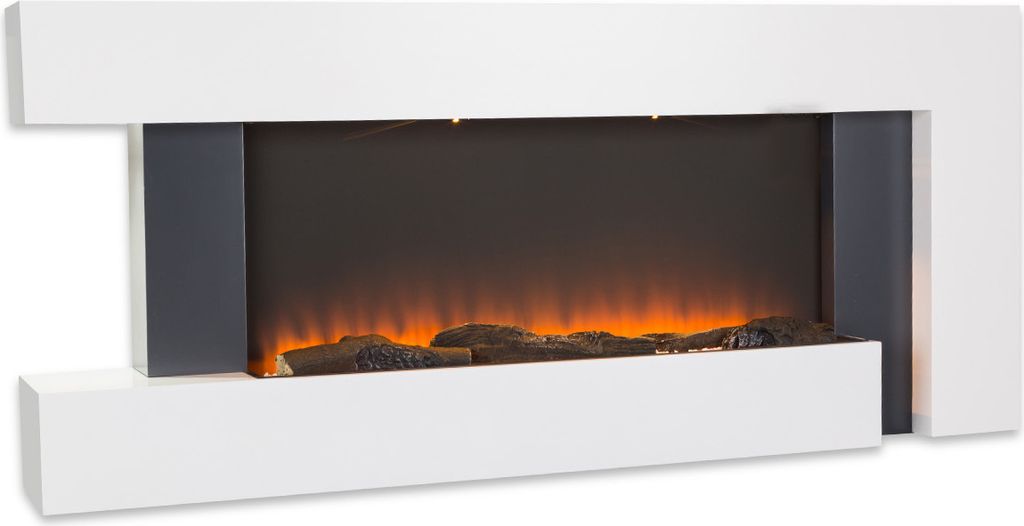 Klarstein Deko Kamin mit LED-Flammen, Elektro Kamin mit Heizung, 2000W Elektrischer Kamin, Sparsamer Kamin Elektrisch, Wandkamin mit Fernbedienung ...