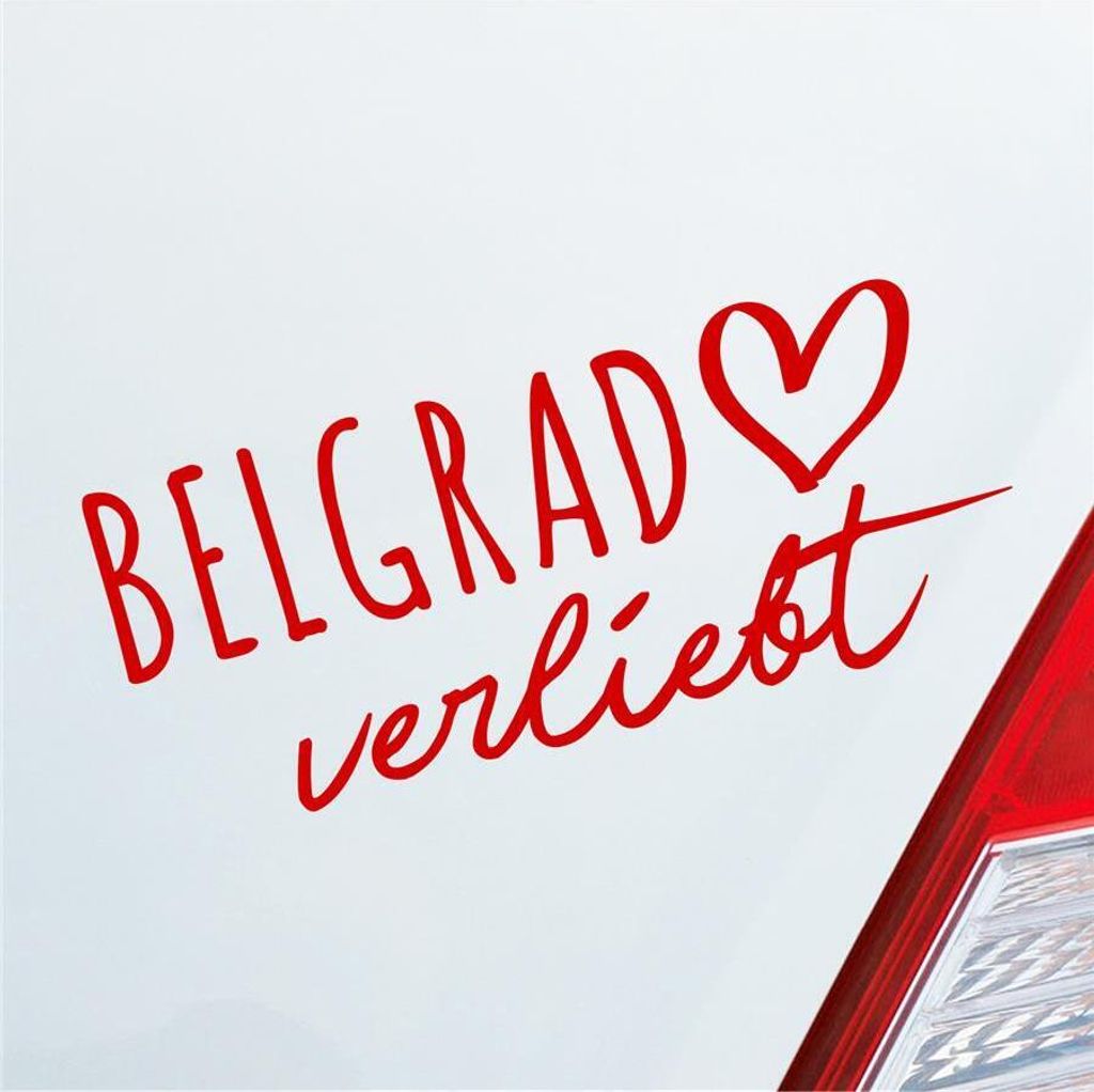 Auto Aufkleber Belgrad verliebt Herz Stadt Heimat Liebe Car Produktbild 