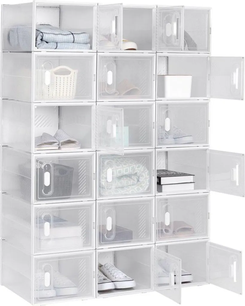 Bolt Edge Boîte à chaussures PRO - Lot de 18 Sneakerbox Transparentes