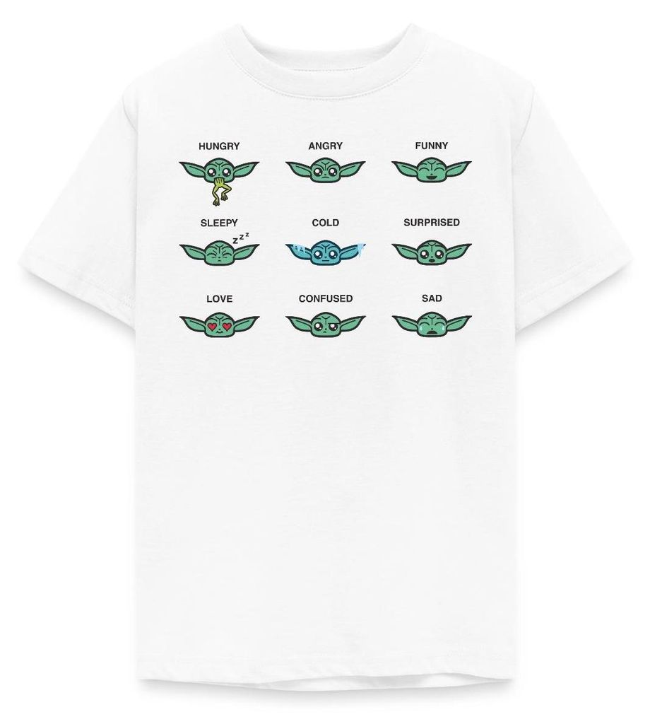 Star Wars: Mandalorian Grogu Emotionen Teenager T-Shirt, 152/164 (12-14 Jahre), Weiß