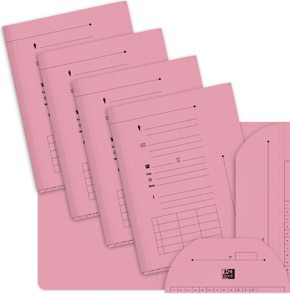 Oxford Aktenmappe PASTEL Farbe: rosa 240 g/qm 25 Mappen