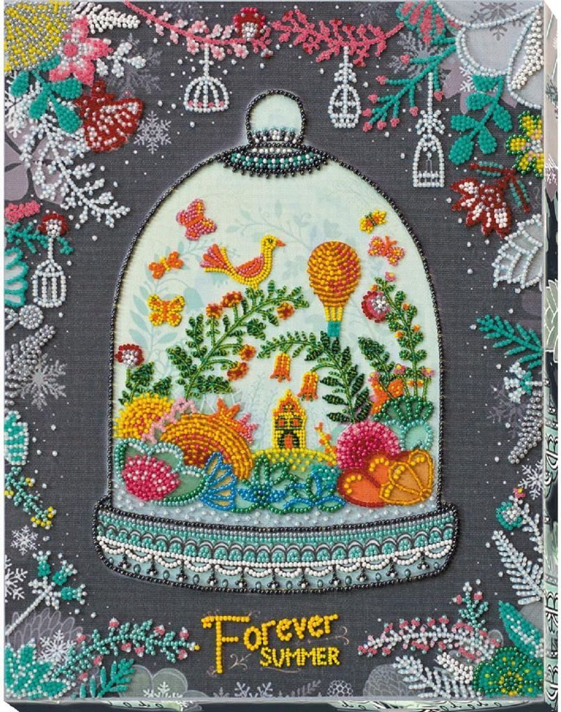 Abris Art Perlenstich Set "Für immer Sommer", bedruckt, 32x25cm