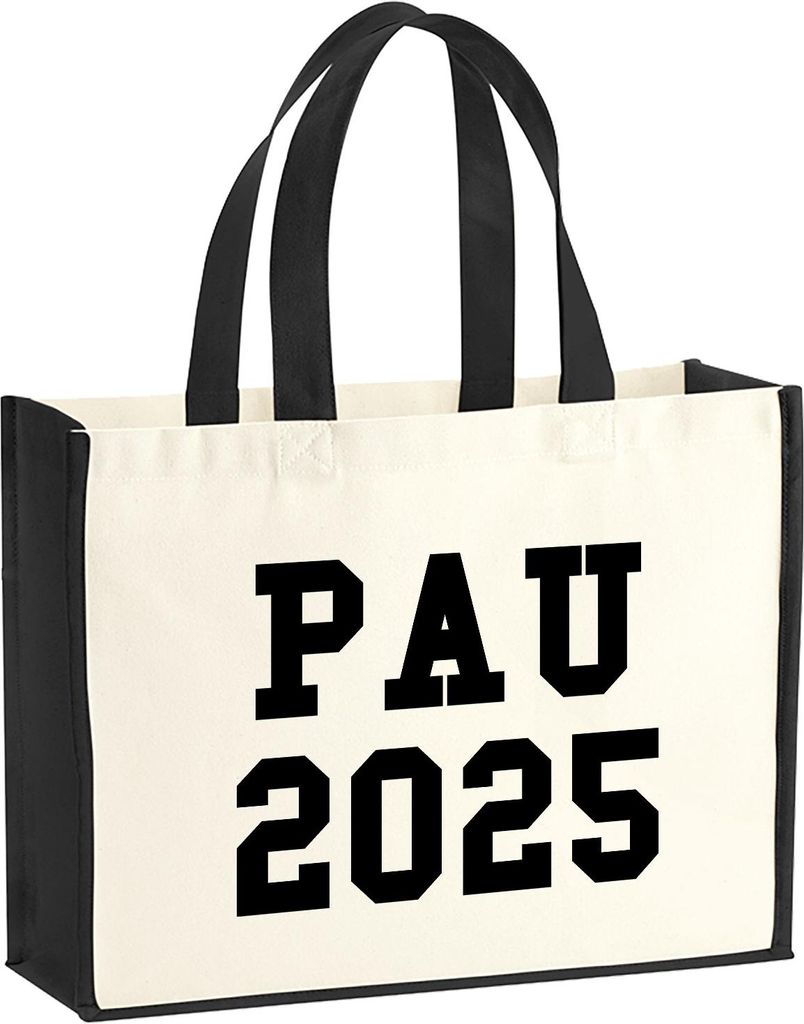 Huuraa Jutetasche PAU 2025 Abschluss Spanien 21 Liter Black Jute und Baumwolle Einkaufstasche Geschenkidee
