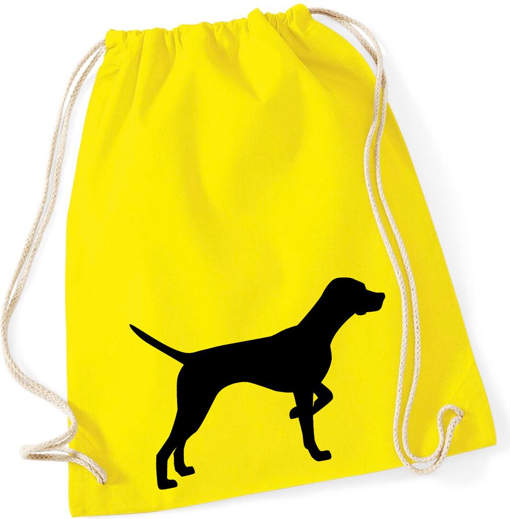 Huuraa Turnbeutel English Pointer Silhouette 12 Liter Yellow Baumwolle Rucksack Geschenkidee
