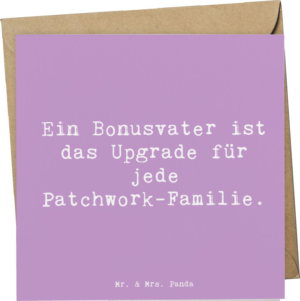 Mr. & Mrs. Panda Grußkarte Spruch Bonusvater Upgrade - Lavendeltraum - Geschenk, Geburtstage, anlasskarte, Jubiläen, faltkarte, Vater, Liebe, Fam...