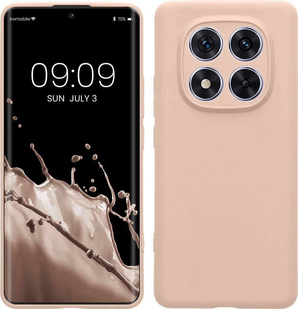 kwmobile Handyhülle kompatibel mit Xiaomi Redmi Note 14 Pro 5G / Poco X7 Hülle - Handy Case aus weichem Silikon in Coconut Swirl